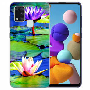 Samsung Galaxy M31 Silikon TPU Hülle mit Lotosblumen Bilddruck
