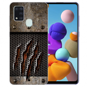 Samsung Galaxy M31 Silikon TPU Hülle mit Bilddruck Monster-Kralle