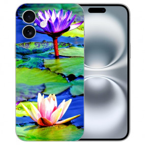 Personalisierte TPU Handy Hülle Cover Case Lotosblumen Fotodruck für iPhone16 Plus