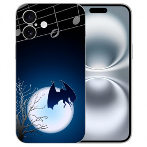 Schutzhülle Handy Hülle Silikon Cover Case für iPhone16 Plus Fledermausmond Fotodruck