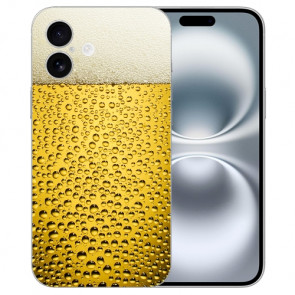 Personalisierte Silikon Handy Hülle für iPhone 16 Cover Case Bier Fotodruck Etui