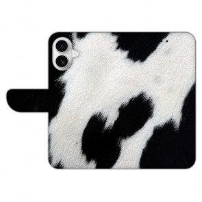 Personalisierte Handytasche Schutzhülle für iPhone 16 Case Bilddruck Kuhmuster Cover Case
