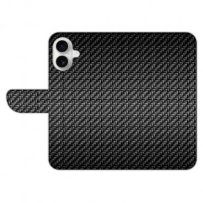Individuelle Handyhülle Backcover Tasche für iPhone 16 Plus mit Fotodruck Carbon Optik 
