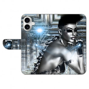 Schutzhülle Personalisierte Handytasche für iPhone 16 Case Robot Girl Bilddruck