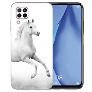 Huawei P40 Lite Silikon TPU Schutzhülle mit Pferd Namen Bilddruck