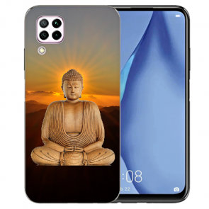 Huawei P40 Lite Silikon TPU Schutzhülle mit Frieden buddha Bilddruck 