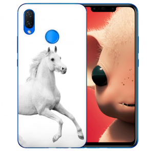 Huawei P Smart Plus Silikon TPU Schutzhülle mit Pferd Namen Bilddruck