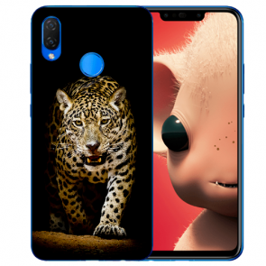 Huawei P Smart Plus Silikon TPU Hülle mit Fotodruck Leopard beim Jagd 