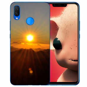 Huawei P Smart Plus Silikon TPU Hülle mit Sonnenaufgang Fotodruck 