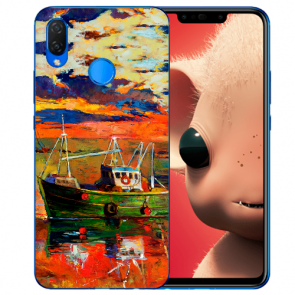Silikon TPU Handy Hülle für Huawei Nova 3i mit Gemälde Bilddruck Etui