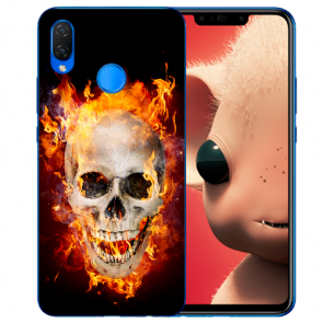 Silikon TPU Hülle für Huawei Nova 3i mit Bilddruck Totenschädel Feuer