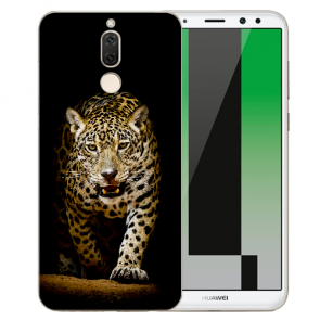 Huawei Mate 10 Lite Silikon TPU Hülle mit Bilddruck Leopard beim Jagd
