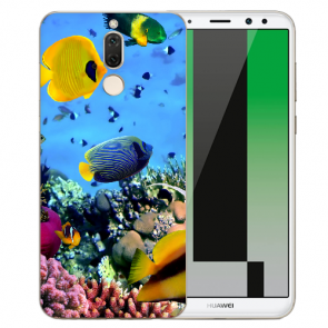 Huawei Mate 10 Lite Silikon TPU Hülle mit Bilddruck Korallenfische