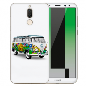 Huawei Mate 10 Lite Silikon TPU Hülle mit Bilddruck Hippie Bus