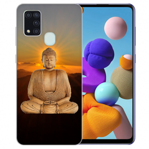 Samsung Galaxy A21s Silikon Hülle mit Bilddruck Frieden buddha Etui