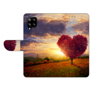 Schutzhülle Flip Case Herzbaum Bilddruck für Samsung Galaxy A22 (4G) 