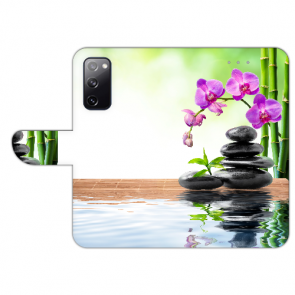 Personalisierte Handyhülle mit Orchidee Bambus und Basaltsteine Bilddruck für Samsung Galaxy A72 (5G) 