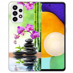 Silikon Hülle TPU mit Fotodruck Orchidee Bambus für Samsung Galaxy A32 5G