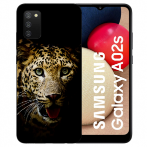 individuelle Schutzhülle mit Foto Bild für Samsung Galaxy A02S Leopard