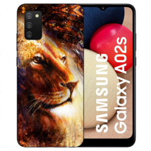 individuelle Schutzhülle mit Foto Bild für Samsung Galaxy A02S LöwenKopf Porträt