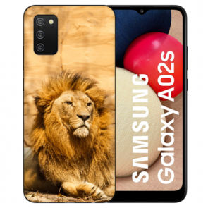 individuelle Schutzhülle mit Foto Bild für Samsung Galaxy A02S Löwe 