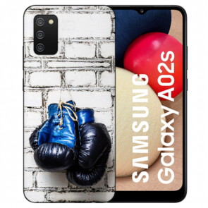 TPU Schutzhülle Backcover für Samsung Galaxy A03s mit Motiv Boxhandschuhe Bilddruck 