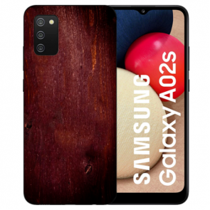 individuelle Schutzhülle mit Foto Bild für Samsung Galaxy A02S HolzOptik Dunkelbraun