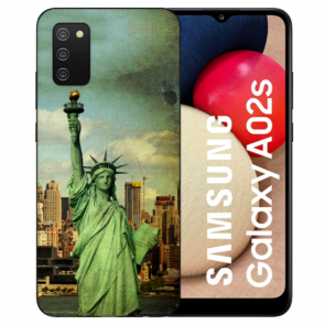 TPU Schutzhülle Backcover für Samsung Galaxy A03s mit Motiv Freiheitsstatue Bilddruck 