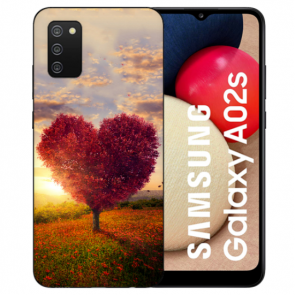 Schutzhülle Silikon Cover Case Bilddruck Herzbaum für Samsung Galaxy A03s