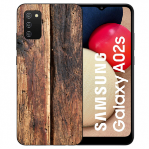 Silikon Hülle Backcover Case Bilddruck Holzoptik für Samsung Galaxy A03s