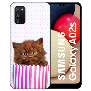 individuelle Schutzhülle mit Foto Bild für Samsung Galaxy A02S Kätzchen Braun