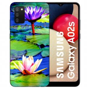 Schutzhülle Silikon Cover Case Bilddruck Lotosblumen für Samsung Galaxy A03s