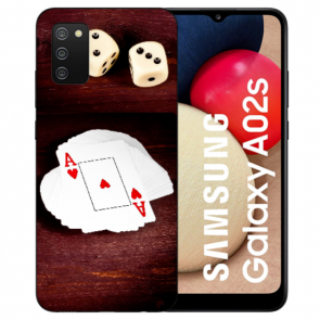 individuelle Schutzhülle mit Foto Bild für Samsung Galaxy A02S Spielkarten-Würfel