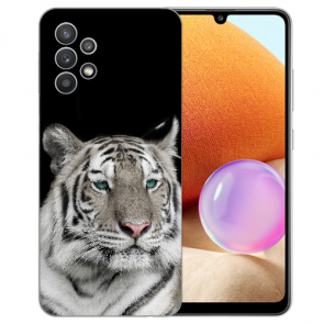 Schutzhülle Samsung Galaxy A32 4G Silikon TPU Hülle Fotodruck Tiger