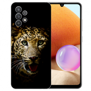 Schutzhülle für Samsung Galaxy A32 4G Silikon TPU Hülle Fotodruck Leopard