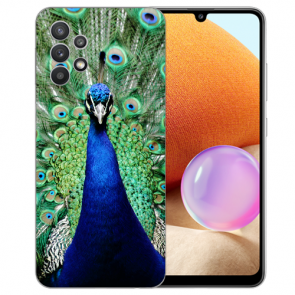 Schutzhülle Silikon TPU Hülle Fotodruck Pfau für Samsung Galaxy A32 4G
