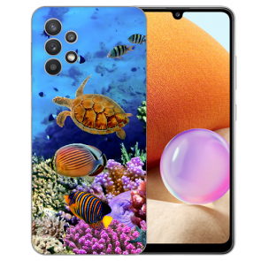 Samsung Galaxy A32 4G Schutzhülle TPU Bilddruck Aquarium Schildkröten
