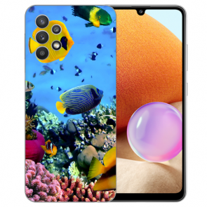 Samsung Galaxy A32 4G Schutzhülle TPU Silikon Bilddruck Korallenfische