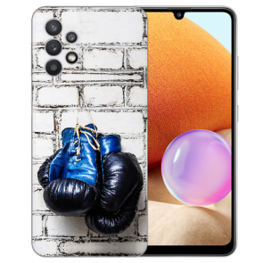 Samsung Galaxy A32 4G Schutzhülle Silikon TPU Fotodruck Boxhandschuhe 