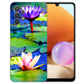 Samsung Galaxy A32 4G Schutzhülle TPU Silikon Bilddruck Lotosblumen