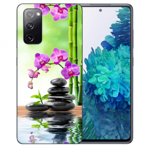 Samsung Galaxy S20 FE Silikon TPU Hülle Case mit Bilddruck Orchidee Bambus