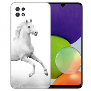 Samsung Galaxy A22 (5G) TPU Silikon Case Hülle mit Fotodruck Pferd