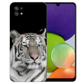 TPU Silikon Case Hülle mit Fotodruck Tiger für Samsung Galaxy A22 (5G)