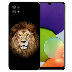 TPU Silikon Hülle für Samsung Galaxy A22 (5G) mit Fotodruck Löwenkopf 