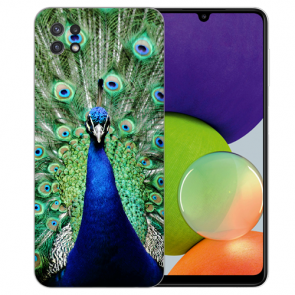 TPU Silikon Hülle für Samsung Galaxy A22 (5G) mit Bild Druck Pfau