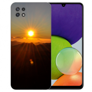 Samsung Galaxy A22 (5G) TPU Silikon Hülle mit Bilddruck Sonnenaufgang