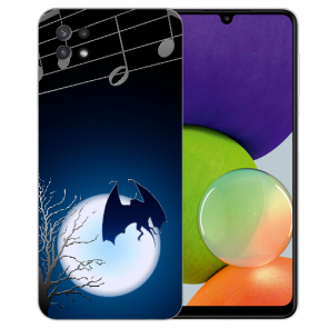 Samsung Galaxy A22 (5G) TPU Silikon Hülle mit Fledermaus-mond Bilddruck