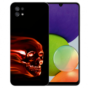TPU Silikon Hülle mit Bilddruck Totenschädel für Samsung Galaxy A22 (5G)