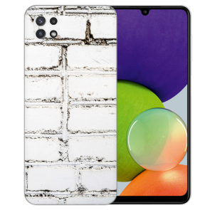 Samsung Galaxy A22 (5G) TPU Silikon Hülle mit Weiße Mauer Foto Druck 