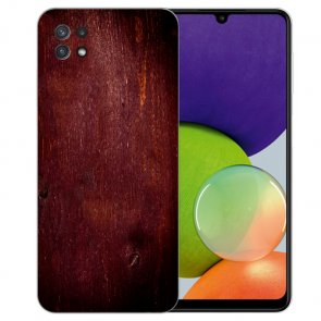 Samsung Galaxy A22 (5G) TPU Silikon Hülle mit Eichenholz -Optik Foto Druck